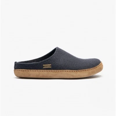 Haflinger EMIL'S TOFFEL Ladies Wool Slippers Medium Blue • £59.26