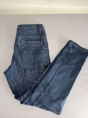 G-Star Raw D-Staq Jeans Mens 32x32 Medium Blue Wash 3D Super Slim Stretch • $49.99