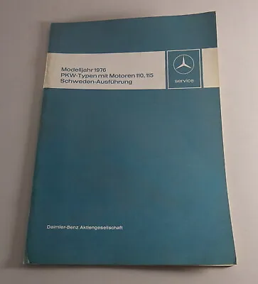 Workshop Manual Introduction Mercedes Benz Car R107 W116 450 Se Sl SLC By 1976 • $53.76