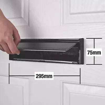 Sleeved LetterBox Internal & External Black Plate Cover Set PVC Or Wooden Doors • £15.25