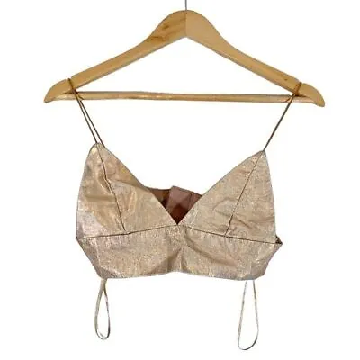 Capsulle Womens Faux Leather Metallic Bralette Size Small • $35