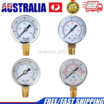 Oil Water Pressure Gauge NPT 0~153060200PSI Air Compressor Pressure Tester • $14.29