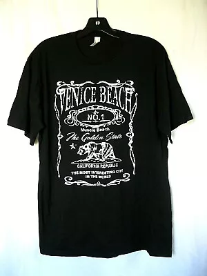 Black & White Venice Muscle Beach California Whiskey No.1 Tee Shirt Guys L • $13