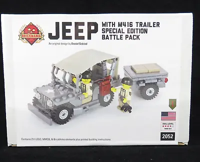 Brickmania Jeep With M416 Trailer Special Edition Battle Pack 2052 Sealed SIGNED • $275