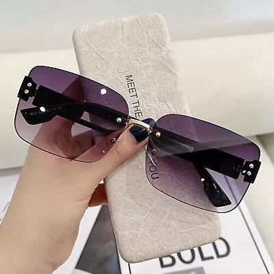 $13.83 • Buy Rimless Gradient Lens Women Sunglasses Fashion Frameless Tinted Glasses Shades