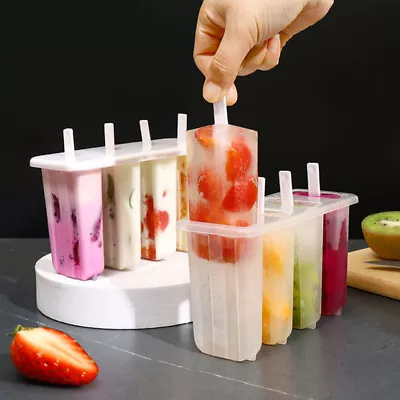 Ice Cream Mold Set Popsicle Maker Ice Tray With Sticks Lid DIY Kitchen T/hf • $2.61