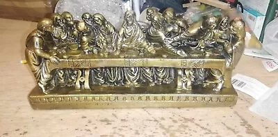 13x6 Inchthe Last Supper Ornamentgold Painted • £20