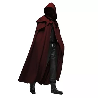 Renaissance Fair Viking Hooded Cloak Medieval Viking Wizard Cloak Gothic Ren • $37.90