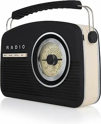 £36.99 • Buy Akai A60010VDABB Portable Retro Vintage Style DAB Radio In Black 