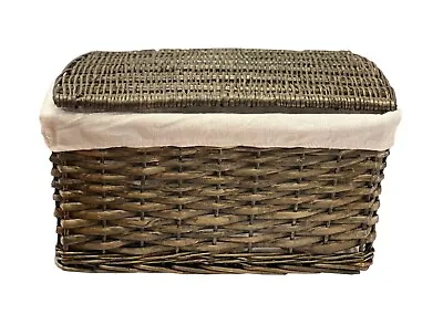 Country Pine Oak Wicker Baby Nursery Storage Basket Chest Trunk Toy Blanket Box • £12.99