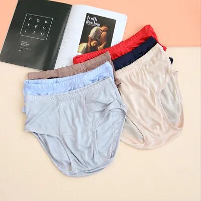 3pcs/lot Mulberry Silk Underwear Men Briefs Men Panties Cozy Soft As Girl's Skin • $26.59