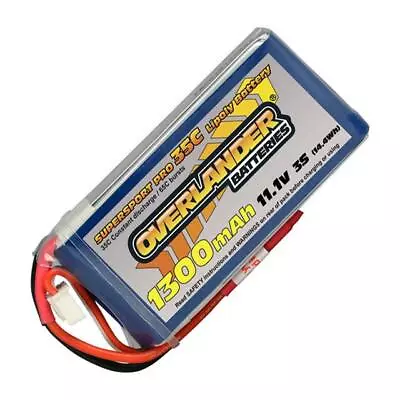 Overlander 1300mAh 11.1v 3S 35C Supersport Pro LiPo Battery With Deans Connector • £22.95