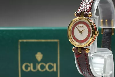 New Battery [Exc+5 W/ Box] GUCCI 2000L Red Dial Women's Qz Watch Vintage JAPAN • $209.99