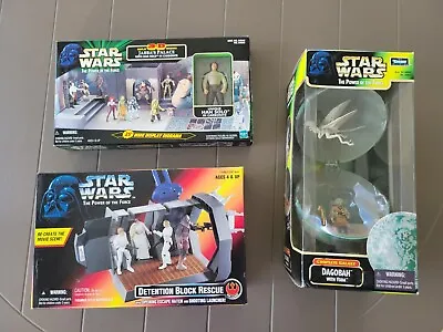 Star Wars Sets Lot Of 3 Power Of The Force Detention Block Jabbas Palace Dagobah • $50