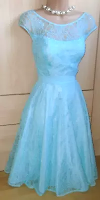 JACQUES VERT  Turquoise Occasion Dress   Sz. 10 • £9.99