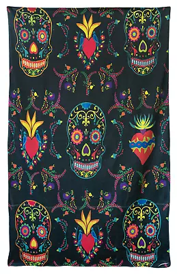 Day Of The Dead Bath Or Beach Towel With Skulls Mexican Mexico • $19.99