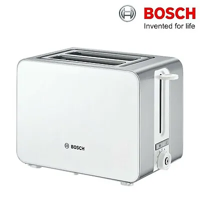 £41.99 • Buy Bosch Sky TAT7201GB 1050W Compact 2-Slice Toaster Stainless Steel White