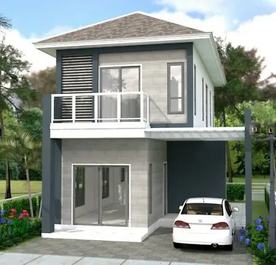 Custom Small House 6.7x10 Meter 22x33 Feet 2 Beds 3 Baths Hip Roof (A4 Hard Copy • $18.85