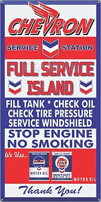 $54.95 • Buy Chevron Gas Station Full Service Island Pump Sign Remake Aluminum Size Options