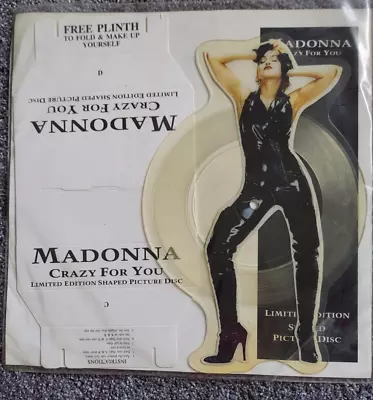 MADONNA -  Crazy For You   - SHAPED PICTURE DISC* UK 1991  W/PLINTH DISPLAY • $55