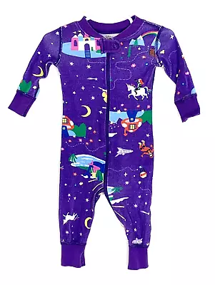 Hanna Andersson 60 Cm 3-6 Months Pajamas Sleeper Fantasy Purple Mermaid Unicorn • $13.48