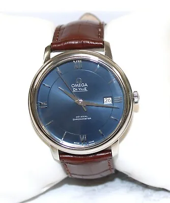OMEGA DeVille Blue Prestige Automatic Strap Watch - 424.13.40.20.03.001 - 39.5m • $1650