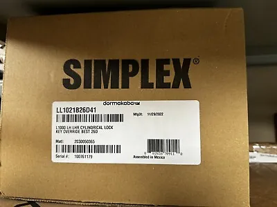 LL1021B26D41 Kaba Simplex L1000 Series Cylindrical Lock • $350