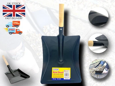 £6.99 • Buy Large Hand Coal Grit Snow Garden Indoor Outdoor Metal Shovel Wooden Handle