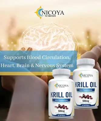 $18.50 • Buy (2pk) Antarctic Krill Oil 1000mg With Omega-3s EPA, DHA And Astaxanthin 