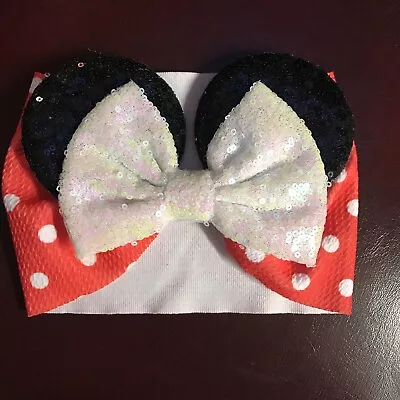 Minnie Mouse Ears Headband Hair Bow  Infant VGUC • $8