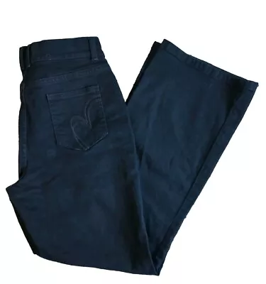 M&S PER UNA 'Roma Fit' Black Stretch Bootcut Jeans Size 12 Short VGC • £13.99