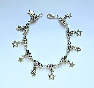 Wiccan Lightweight Charm Link Bracelet Pagan Wicca Witch Star Moon Good Luck • £3.99