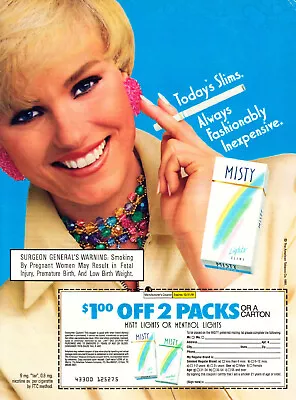 Misty Cigarette Ad #3 Rare 1991 Vintage Out Of Print  • $9.99