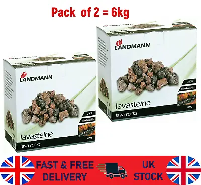 £23.24 • Buy Landmann Lava Rock Pack Gas Barbecue Coal Replacement BBQ Fire Camp Burner 6Kg