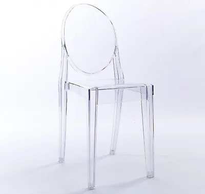NICHES Clear Chair Transparent Ghost Victoria Side Dining Vanity Dressing Chair • £52.99