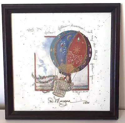 D. Morgan Signed Framed Art Print Air Balloon Follow Fellow Dreamers 1981 • $22.95
