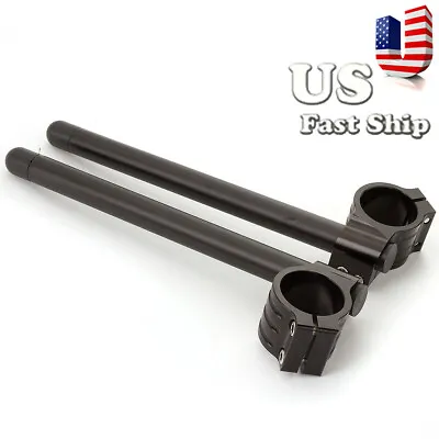 38mm Fork Clip-On Handle Bars Anodized For Motorcycles Streetbike Normal Black • $32.99
