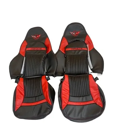 Corvette C5 Sports 1997-2004 In  Red  & Black Fuax Leather Car Seat Covers • $270