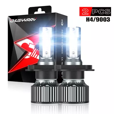 Pair H4 9003 LED Headlight Bulbs Kit High Low Beam Super Bright 6500K White • $26.99