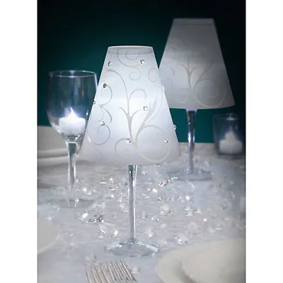 £3.05 • Buy Christmas Table Decorations  - Wine Glass Lampshade And LED Tea-light