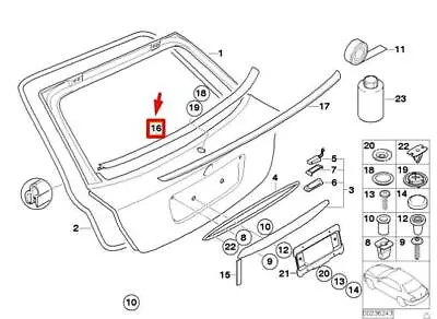 BMW E46 Compact Rear Window Lower Cover Molding Genuine 51318252389 • $48.29