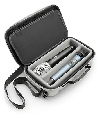 CM Dual Microphone Case Fits 2 Wireless Mic System By Sennheiser Or Shure Gray • $34.99