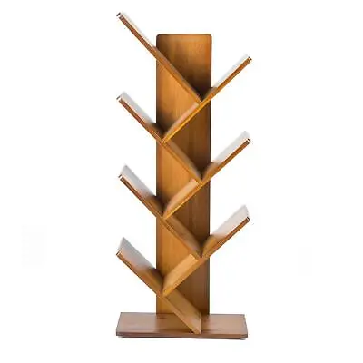 £24.99 • Buy 6 Shelf Tree Free Standing Bookshelf Wood Shape Desk Bookcase Display Rack Tree