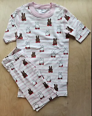 Nwt Hanna Andersson Pink Miffy Bunny Rabbit  Short John Pajamas 140 10 • $29.99