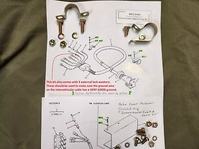 M416 M762 Trailer - Intravehicular Cable & Cover - Hardware Kit • $12