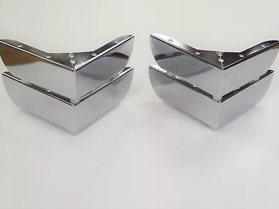 CHROME METAL FURNITURE SOFA & BED FEET / LEGS 150mm X 50mm (Sets Of 4) MLPC020 • £12.95