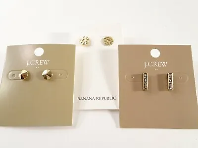 J.Crew Women's Pyramid Crystal Stick Earrings Banana Republic Stud Earrings NWT • $10.80