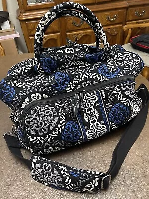 Vera Bradley Canterberry Cobalt Blue And Black Weekender Travel Large  Bag • $85