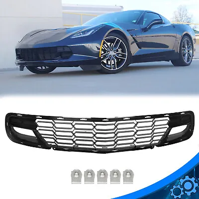 For 14-19 Corvette C7 No Camera Z06 Glossy Black Front Bumper Grille • $53.29