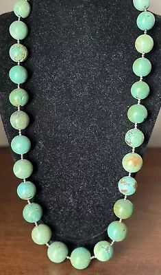 Vintage Navajo Turquoise Balls Sterling Cones Necklace Sold As Is • $179.99